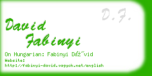 david fabinyi business card